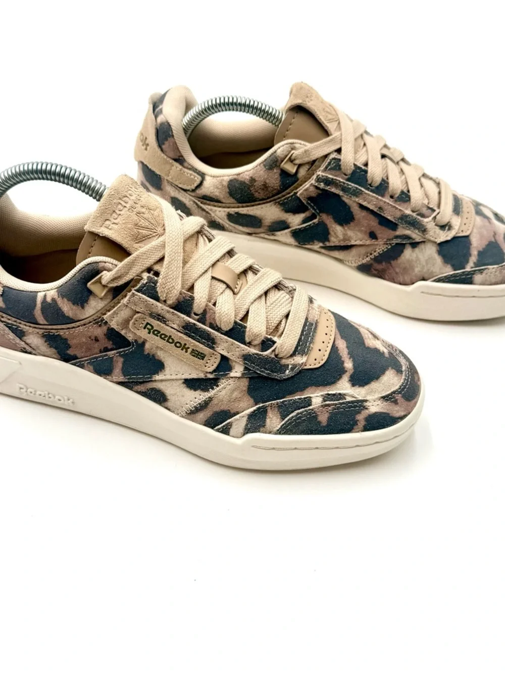 Reebok Women's‎ Leopard Print Low-Top Sneakers in Tan & Black